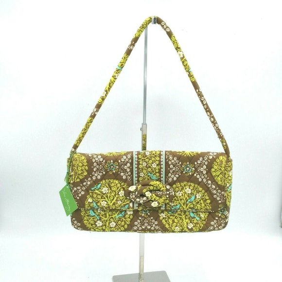 Vera Bradley Handbags - NWT Vera Bradley Knot Just A Clutch Sittin' In A Tree Purse Brown Green Retired